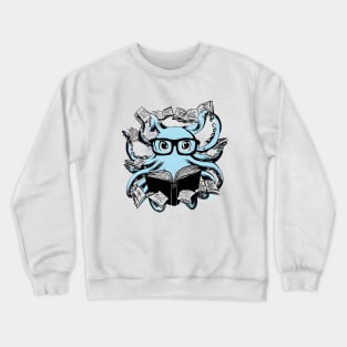 Octopus and reading knowledge with japanese ink Crewneck Sweatshirt